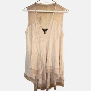 Pastel Rose Pink Lace Shoulder Camisole by BCBG MAXAZRIA